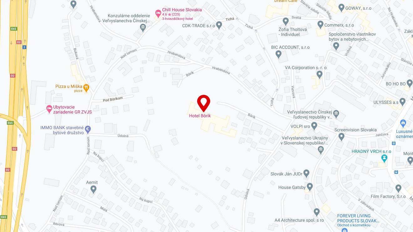 Poloha účelového zariadenia Hotel Bôrik